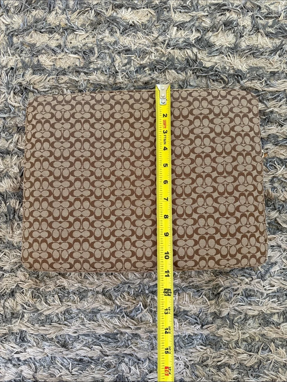 Coach Signature Canvas Tech Sleeve in Brown and Tan